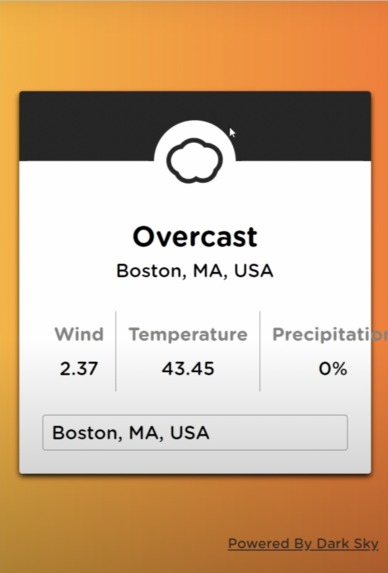 Weather app – screenshot 1