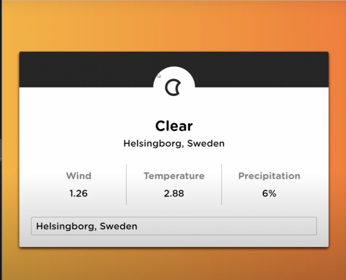 Weather app – screenshot 2