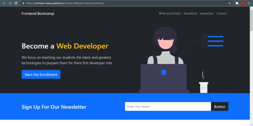 Simple Landing Page sing Bootstrap – screenshot 1