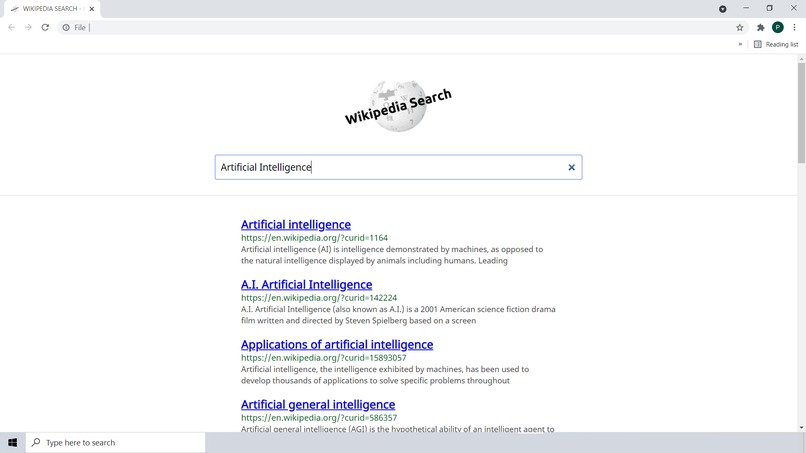 Wikipedia Search – screenshot 4
