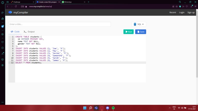 Learn SQL – screenshot 1