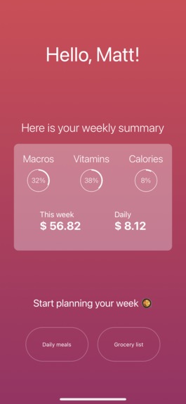 Healthy eating insights – screenshot 1