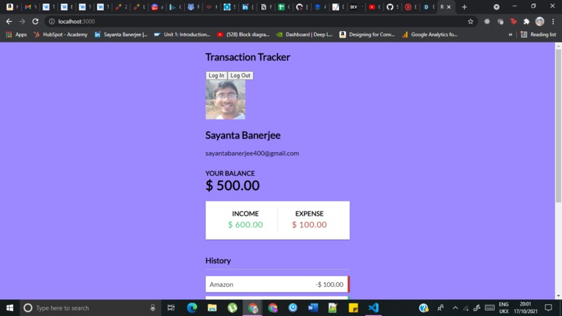 Secured Transaction Tracker – screenshot 1