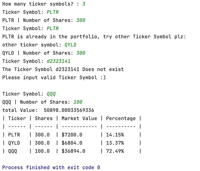 Stock Portfolio – screenshot 1