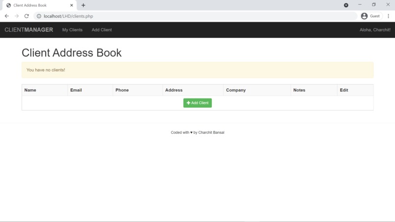 Client Address Book – screenshot 1