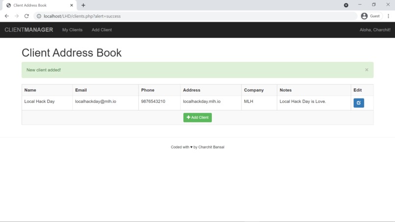 Client Address Book – screenshot 3