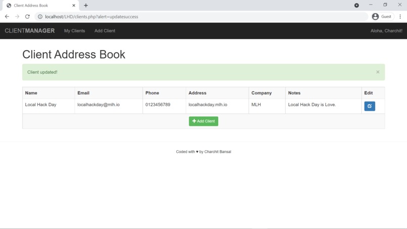 Client Address Book – screenshot 5