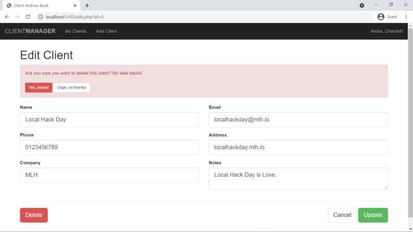 Client Address Book – screenshot 6