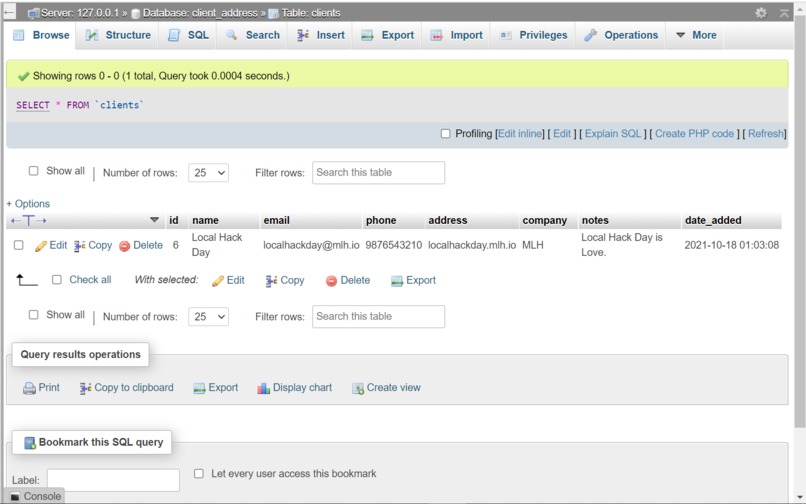 Client Address Book – screenshot 8