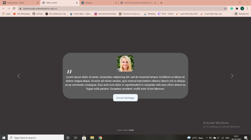 Testimonials – screenshot 1