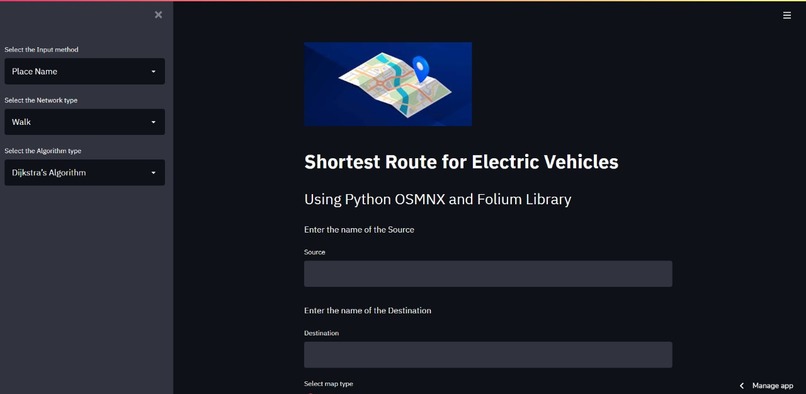 Shortest Route Visualizer for Electric Vehicles – screenshot 1