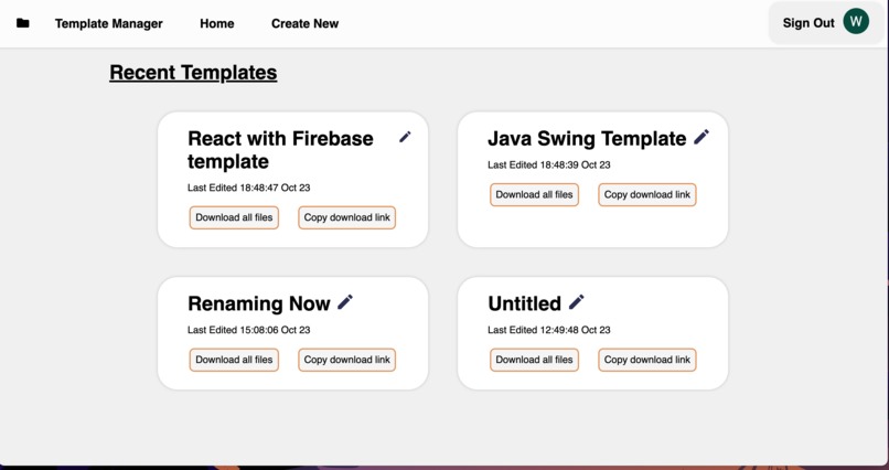 Template-Manager – screenshot 1