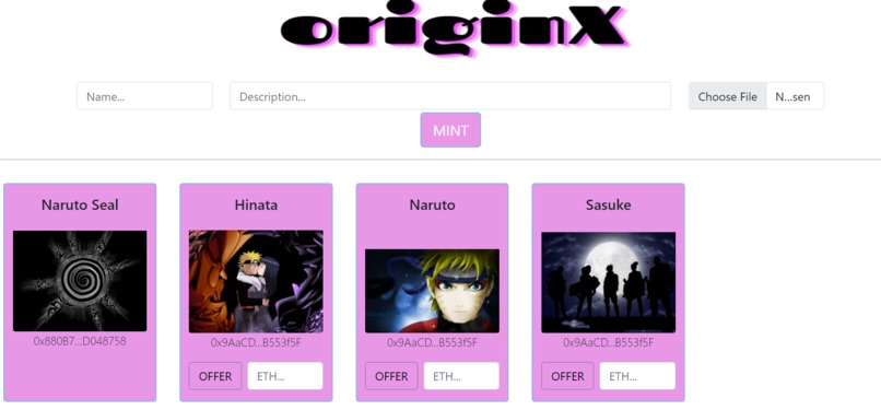 OriginX - an NFT marketplace – screenshot 1
