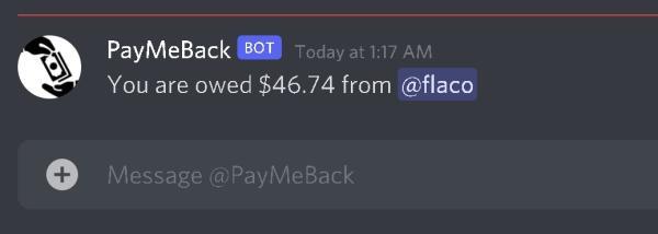 PayMeBack Discord Bot – screenshot 3