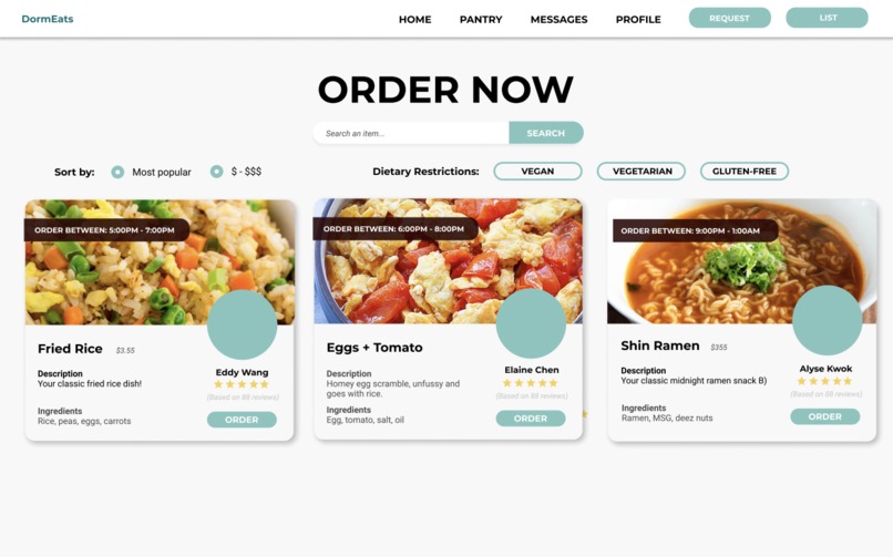 DormEats – screenshot 2