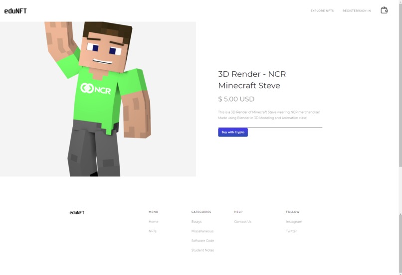 eduNFTs - Online, open-market platform for Students' NFTs – screenshot 1
