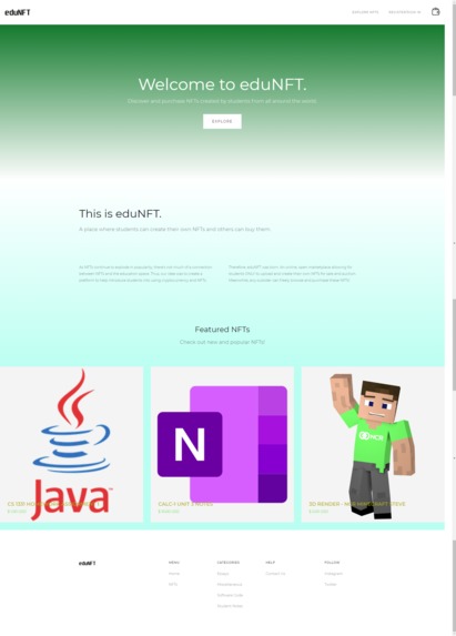 eduNFTs - Online, open-market platform for Students' NFTs – screenshot 4