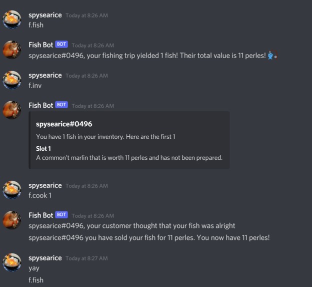 Fishing Sim Discord Bot – screenshot 1