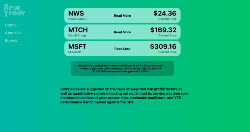 New Tradr – screenshot 1