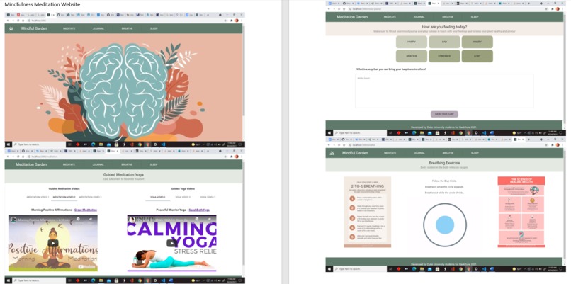 HackDuke 2021 Mindfulness App – screenshot 1