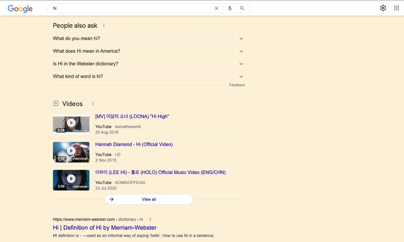 Night, Google – screenshot 2