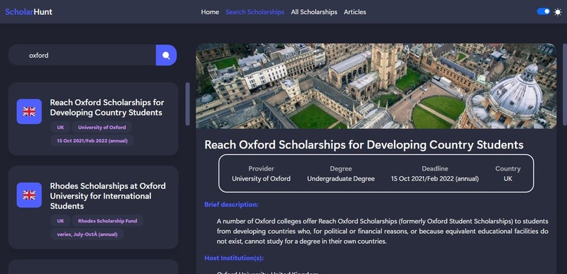 ScholarHunt – screenshot 2