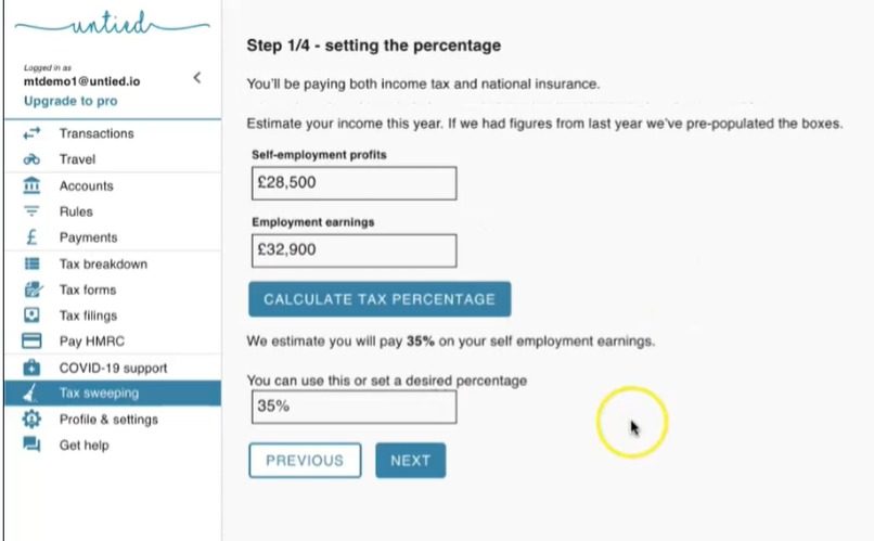 untied - tax in real time – screenshot 2