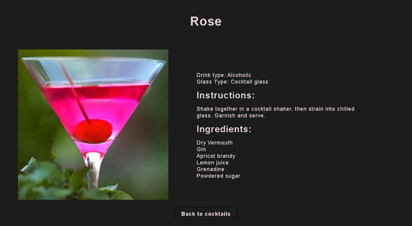 Cocktail-app – screenshot 1