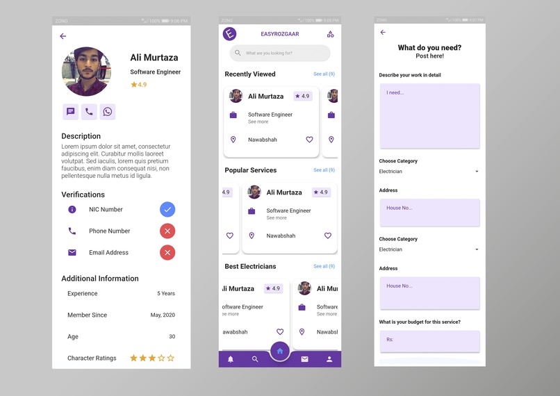 Flutter EasyRozgaar App – screenshot 1