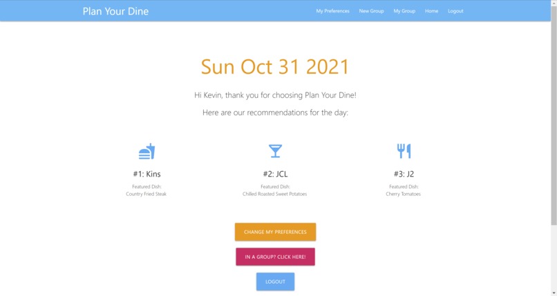 Plan Your Dine – screenshot 1