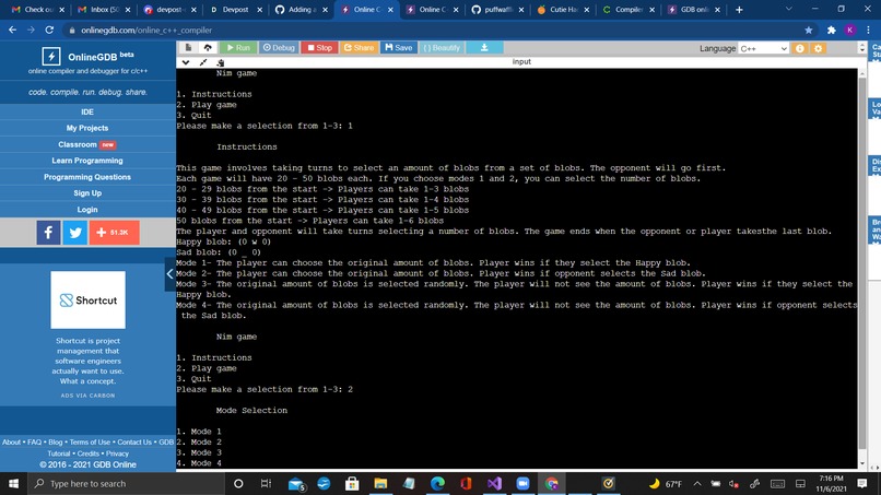 Nim – screenshot 1