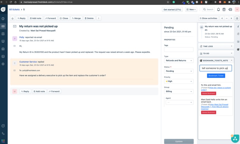Bookmark tickets with personal notes – screenshot 3