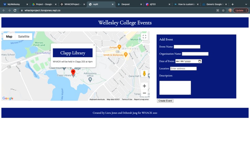 WellesleyEvents – screenshot 1