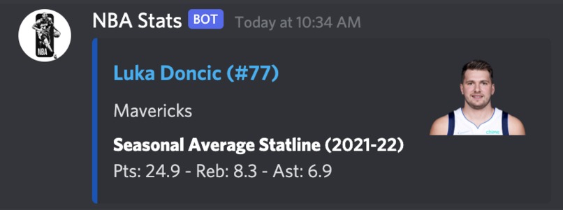NBA Stat Bot – screenshot 1