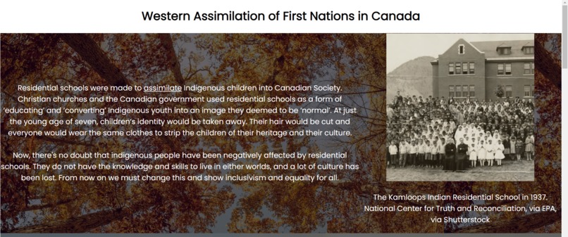 Assimilation of First Nations in Canada(Educational Website) – screenshot 4