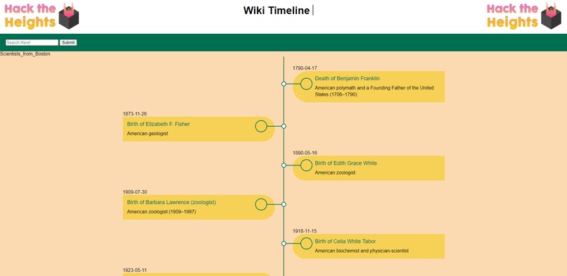 WikiTimeline – screenshot 1