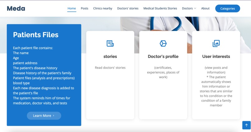 Meda :system for developing the  of the health sector – screenshot 2
