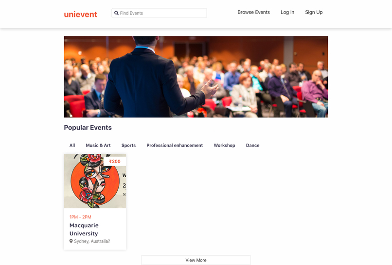 UniEvent – screenshot 1