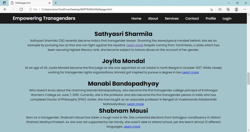 Empowering Transgenders – screenshot 4