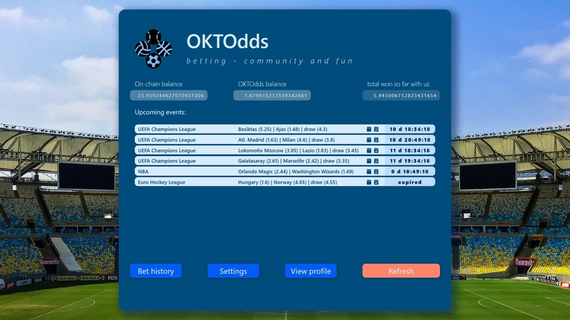 OKTOdds – screenshot 2