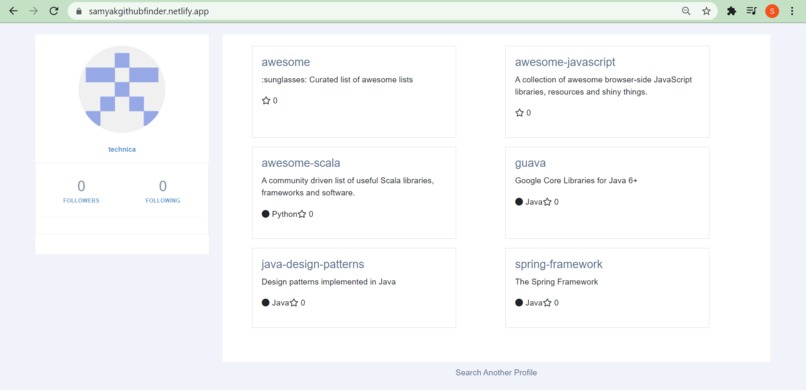 Github Profile Finder – screenshot 1