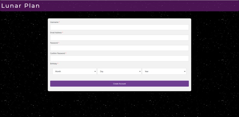 Lunar Plan (Knight Hacks 2021) – screenshot 2