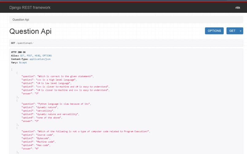 quizapp – screenshot 2