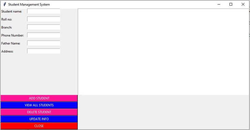 student management system – screenshot 1