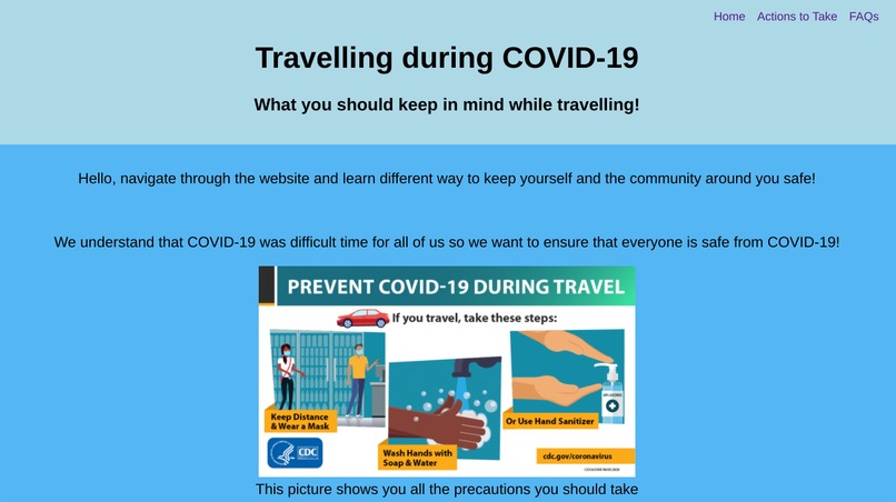 Traveling during COVID-19 – screenshot 1