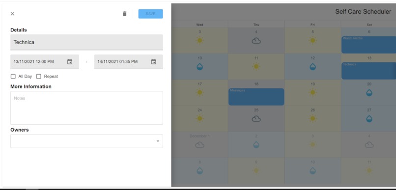 Self Care Scheduler – screenshot 3