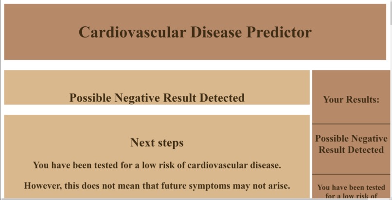 Cardiovascular Detection Web App – screenshot 3