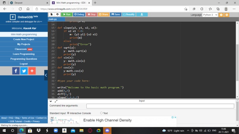 Python built programming language – screenshot 3