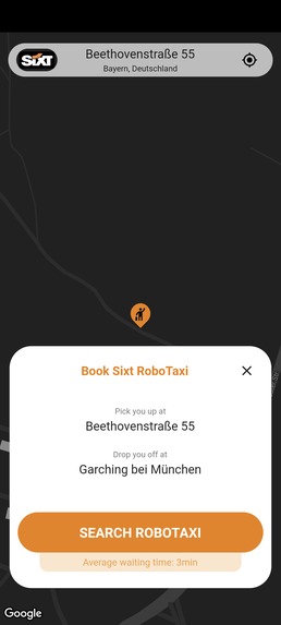 Sixt RoboTaxis App – screenshot 2