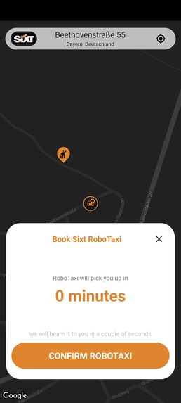 Sixt RoboTaxis App – screenshot 5